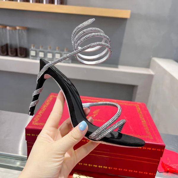 rene caovilla stiletto sandals fashion cleo crystal rhinestones wedding shoes bride studded snake strass luxury brand designers fashion 9.5c, Black
rene caovilla stiletto sandals fashion cleo crystal rhinestones wedding shoes bride studded snake strass luxury brand designers fashion 9.5c, Black
