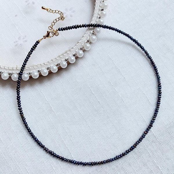 necklaces elegant real natural freshwater pearl necklace for women black white 23mm mini small button baroque pearl charm choker collar, Silver
necklaces elegant real natural freshwater pearl necklace for women black white 23mm mini small button baroque pearl charm choker collar, Silver