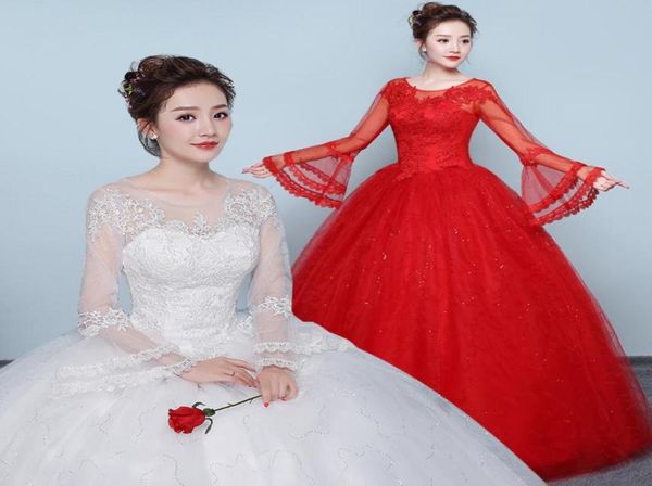 new fashion classic romantic red ball gown wedding dress 2018 new illusion lace long flare sleeve custom plus size bridal dress2333354, White
new fashion classic romantic red ball gown wedding dress 2018 new illusion lace long flare sleeve custom plus size bridal dress2333354, White
