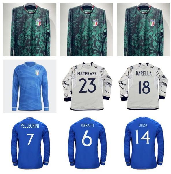 2023 italys verratti mens soccer jerseys national team pinamonti totti raspadori chiesa barella bonucci home blue away special edition long, Black;yellow
2023 italys verratti mens soccer jerseys national team pinamonti totti raspadori chiesa barella bonucci home blue away special edition long, Black;yellow