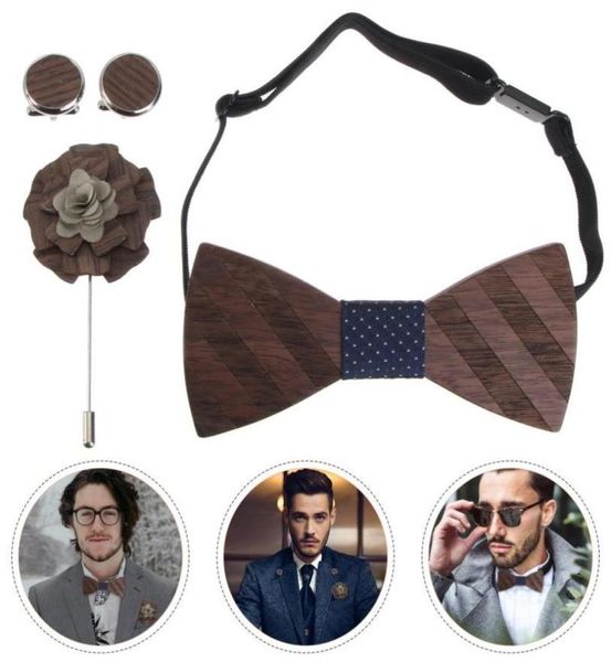 bow ties 1 set classic wooden cufflink corsage wedding male tie kerchief4635786, Black;gray
bow ties 1 set classic wooden cufflink corsage wedding male tie kerchief4635786, Black;gray