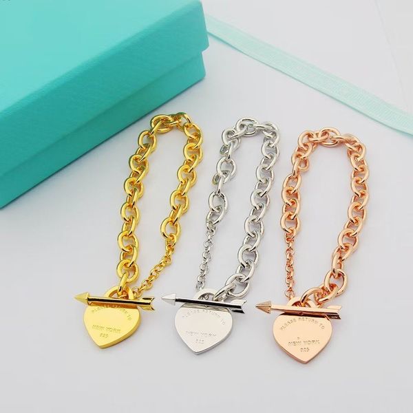 3 colors women designer bangles brass peach heart arrow buckle thick bracelet t letter bracelets, Black
3 colors women designer bangles brass peach heart arrow buckle thick bracelet t letter bracelets, Black