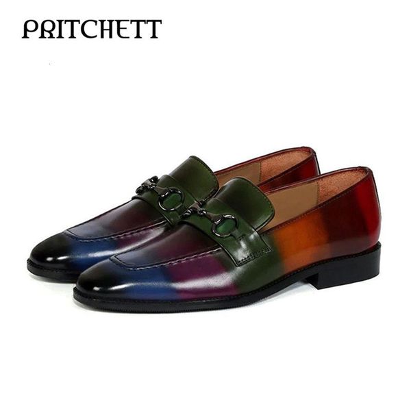 dress shoes fashion color matching bright surface men's loafers round toe metal buckle genuine leather large size casual 230522, Black
dress shoes fashion color matching bright surface men's loafers round toe metal buckle genuine leather large size casual 230522, Black
