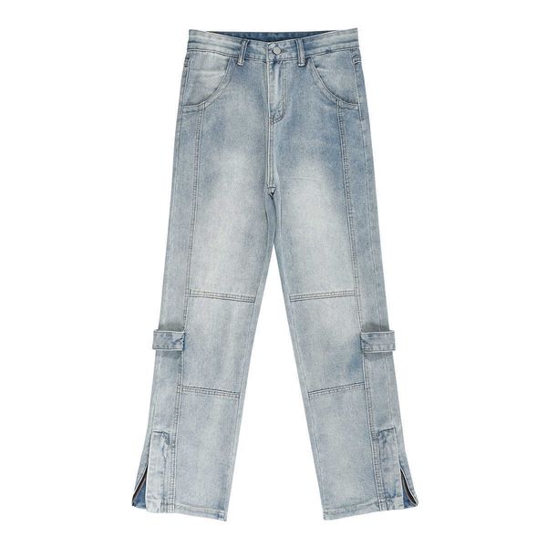 2023 spring new fashionable brand jeans men's panel style retro micro stretch leg expansion personalized straight leg pants, Blue
2023 spring new fashionable brand jeans men's panel style retro micro stretch leg expansion personalized straight leg pants, Blue