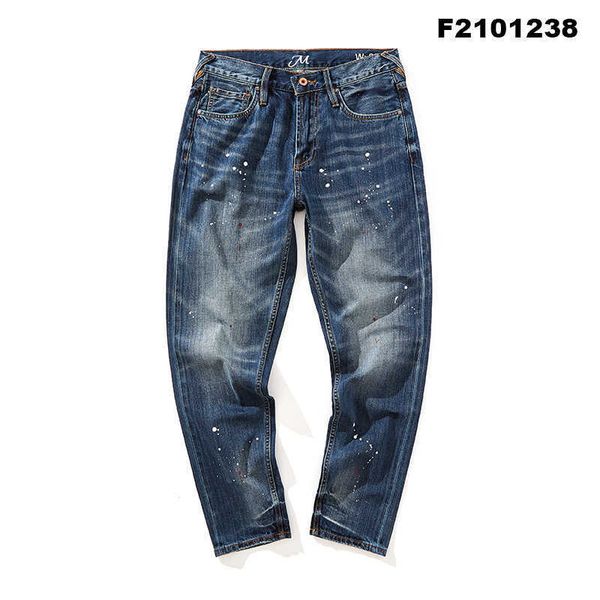 spring and summer new splash ink red ear tannin men's jeans trendy work clothes old straight men's pants, Blue
spring and summer new splash ink red ear tannin men's jeans trendy work clothes old straight men's pants, Blue