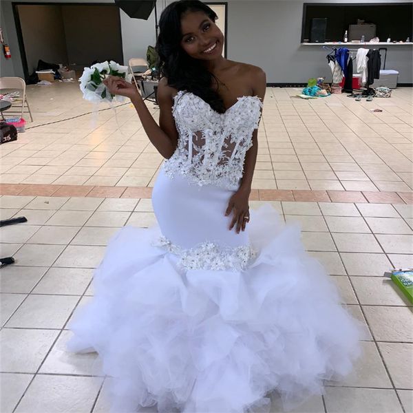 luxury white mermaid wedding dress corset sweetheart tiered ruffles 3d florals hippie garden country bridal gowns elegant bride robe mariee
luxury white mermaid wedding dress corset sweetheart tiered ruffles 3d florals hippie garden country bridal gowns elegant bride robe mariee