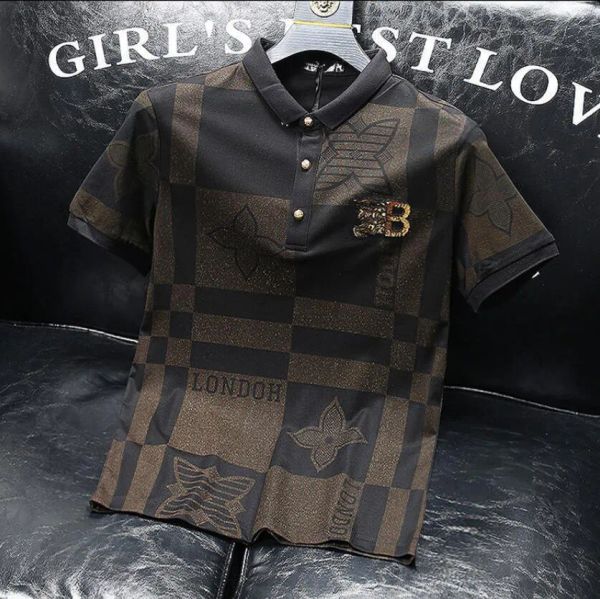 european station men's summer new polo shirt men's european tide checkered flocking lapel all-match t-shirt men youth top, White;black
european station men's summer new polo shirt men's european tide checkered flocking lapel all-match t-shirt men youth top, White;black