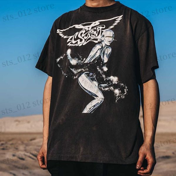 men's t-shirts streetwear vintage retro saint michael hajimesorayama angel print oversized loose tee t shirt for men t230523, White;black
men's t-shirts streetwear vintage retro saint michael hajimesorayama angel print oversized loose tee t shirt for men t230523, White;black