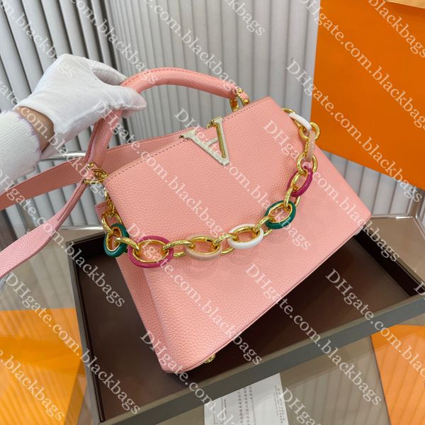 pink leather handbag women designer tote bag classic metallic letter handbags large capacity square lady bag with colored chain
pink leather handbag women designer tote bag classic metallic letter handbags large capacity square lady bag with colored chain