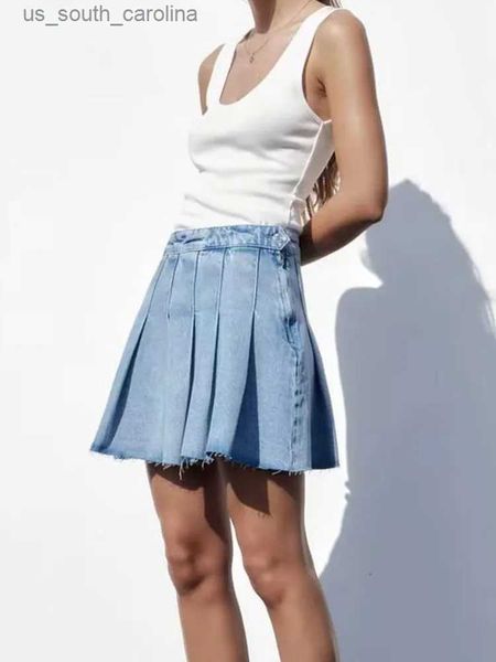 skirts nlzgmsj traf pleated denim mini skirt woman solid blue jeans summer skirt for women high waist short skirts y2k streetwear l230522, Black
skirts nlzgmsj traf pleated denim mini skirt woman solid blue jeans summer skirt for women high waist short skirts y2k streetwear l230522, Black