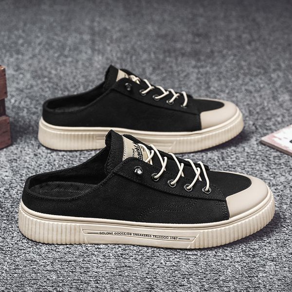 dress shoes men's summer fashion canvas casual mules male breathable comfy soft half loafer slippers concise leisure colth sandals 2305, Black
dress shoes men's summer fashion canvas casual mules male breathable comfy soft half loafer slippers concise leisure colth sandals 2305, Black
