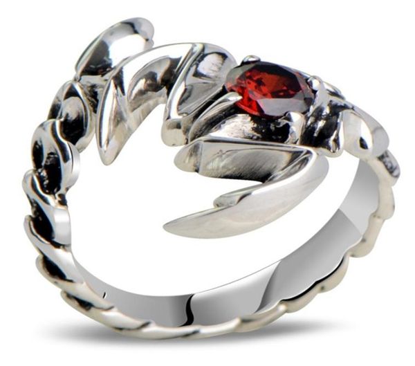 925 sterling silver retro scorpion king scorpio garnet open ring men thai silver fine jewelry gift finger ring ch025321 s18101004107168, Slivery;golden
925 sterling silver retro scorpion king scorpio garnet open ring men thai silver fine jewelry gift finger ring ch025321 s18101004107168, Slivery;golden