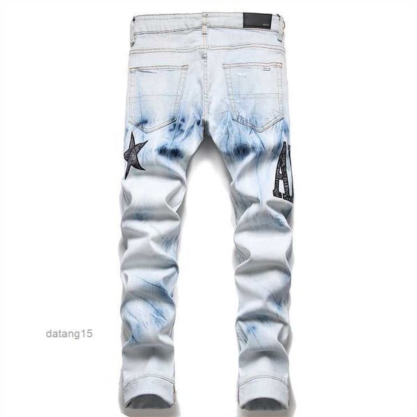 men's jeans european jean broken hombre letter star designers men embroidery patchwork ripped for trend brand motorcycle pant fashion s, Blue
men's jeans european jean broken hombre letter star designers men embroidery patchwork ripped for trend brand motorcycle pant fashion s, Blue