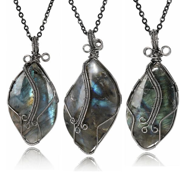 hand woven natural irregular labradorite creative retro pendant necklace shimmer stone handmade diy originality pendant fashion charm jewelr, Silver
hand woven natural irregular labradorite creative retro pendant necklace shimmer stone handmade diy originality pendant fashion charm jewelr, Silver