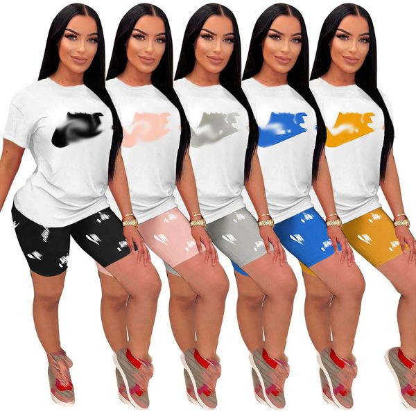 2023 designer brand women's tracksuits summer y2k casual jogger sports suit letters pritn t-shirt elastic shorts 2 pieces sets outifits, Gray
2023 designer brand women's tracksuits summer y2k casual jogger sports suit letters pritn t-shirt elastic shorts 2 pieces sets outifits, Gray