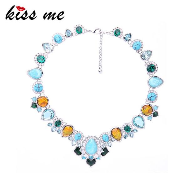 necklaces kiss me multi synthetic stone crystal water drop choker necklace luxury women party jewelry accessories, Silver
necklaces kiss me multi synthetic stone crystal water drop choker necklace luxury women party jewelry accessories, Silver