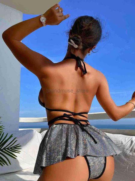 women's swimwear women's swimwear wrap around halter with skirt bikini women female swimsuit three-pieces set bather bathing suit, White;black
women's swimwear women's swimwear wrap around halter with skirt bikini women female swimsuit three-pieces set bather bathing suit, White;black