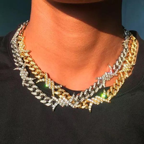 necklaces barbed wire cuban link chain necklace for men micro pave 5a cz iced out bling hip hop men boy jewelry, Silver
necklaces barbed wire cuban link chain necklace for men micro pave 5a cz iced out bling hip hop men boy jewelry, Silver