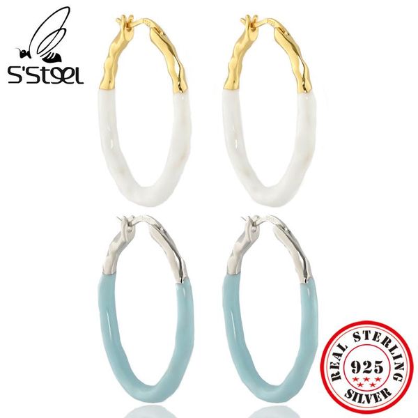 huggie s'steel original design irregular circle enamel hoop earrings for women 925 sterling silver gold earings korean fashion jewelry, Golden;silver
huggie s'steel original design irregular circle enamel hoop earrings for women 925 sterling silver gold earings korean fashion jewelry, Golden;silver