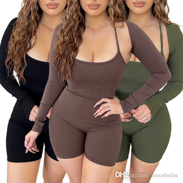 women tracksuits two pieces set designer 2023 new solid color pit strip cape backless strap jumpsuits 3 colours, Gray
women tracksuits two pieces set designer 2023 new solid color pit strip cape backless strap jumpsuits 3 colours, Gray
