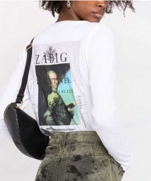 zadig voltaire 23ss new women designer t shirt cotton oil painting portrait printing digital v-neck button long fashion sleeve, White
zadig voltaire 23ss new women designer t shirt cotton oil painting portrait printing digital v-neck button long fashion sleeve, White