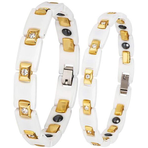 bangle white ceramic couple bracelet bangle for women men fashion charms magnetic health care bracelets stainless steel cz jewelry gift, Black
bangle white ceramic couple bracelet bangle for women men fashion charms magnetic health care bracelets stainless steel cz jewelry gift, Black