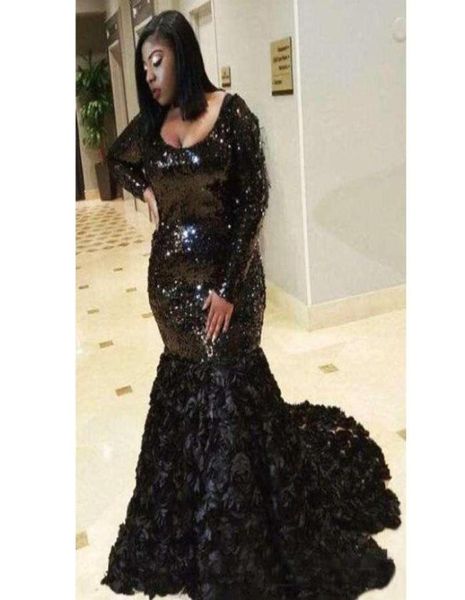black sequins mermaid evening dresses scoop neck with hand made flowers long sleeve plus size prom gowns robe de soiree1734748, Black;red
black sequins mermaid evening dresses scoop neck with hand made flowers long sleeve plus size prom gowns robe de soiree1734748, Black;red