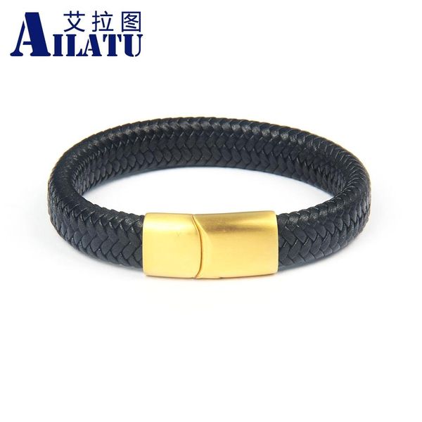 bangle ailatu 10pcs wholesale classic black genuine leather bracelet stainless steel magnetic buckle men's jewelry
bangle ailatu 10pcs wholesale classic black genuine leather bracelet stainless steel magnetic buckle men's jewelry