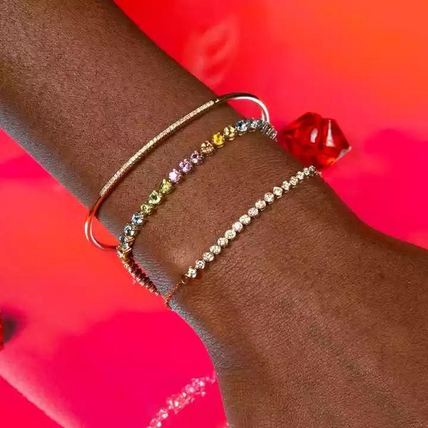bangle 2022 new arrived design rainbow colorful pastel 3mm cubic zirconia cz tennis bracelet for women girl fashion jewelry, Black
bangle 2022 new arrived design rainbow colorful pastel 3mm cubic zirconia cz tennis bracelet for women girl fashion jewelry, Black