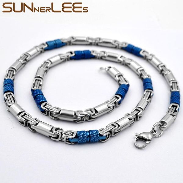 necklaces sunnerlees 316l stainless steel necklace 6mm geometric byzantine link chain blue silver color men women jewelry gift sc42 n
necklaces sunnerlees 316l stainless steel necklace 6mm geometric byzantine link chain blue silver color men women jewelry gift sc42 n