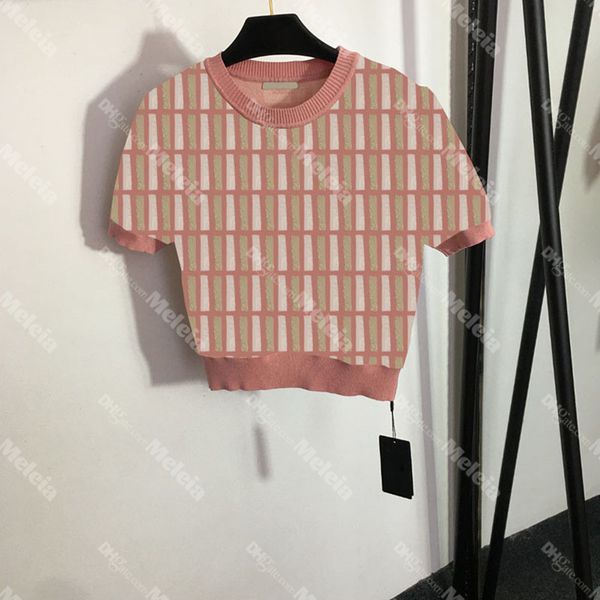 letter jacquard knits women short sleeve tees ladies knitted vintage casual for gift, White
letter jacquard knits women short sleeve tees ladies knitted vintage casual for gift, White