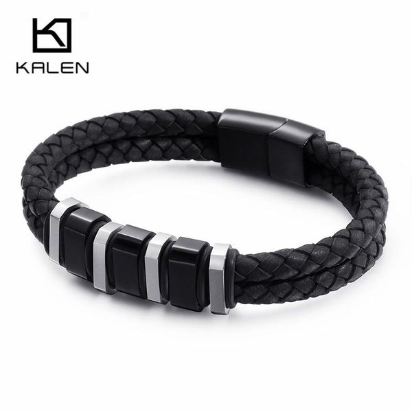 bangle kalen vintage double layer braided leather bracelets for men 21cm stainless steel black gold blue charm wrap bracelets
bangle kalen vintage double layer braided leather bracelets for men 21cm stainless steel black gold blue charm wrap bracelets