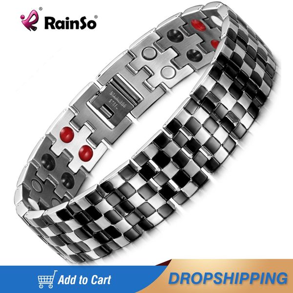 bangle rainso new lattice design bracelets double row 4 elements tharepy bracelet stainless steel link wrist for men 2021, Black
bangle rainso new lattice design bracelets double row 4 elements tharepy bracelet stainless steel link wrist for men 2021, Black