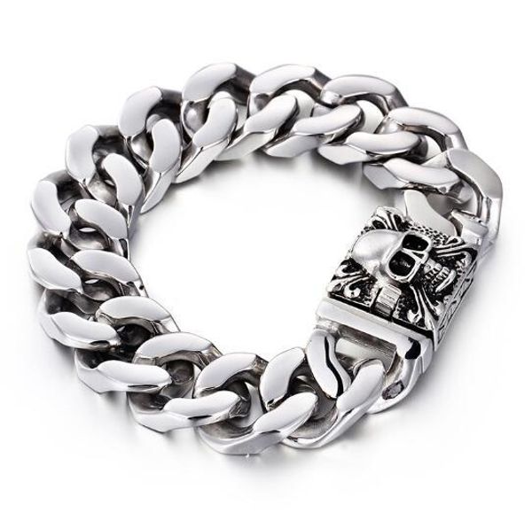 bangle 161g heavy 20mm 9'' stainless steel cuban curb chain biker bracelet skull skeleton clasp bangle for men, Black
bangle 161g heavy 20mm 9'' stainless steel cuban curb chain biker bracelet skull skeleton clasp bangle for men, Black