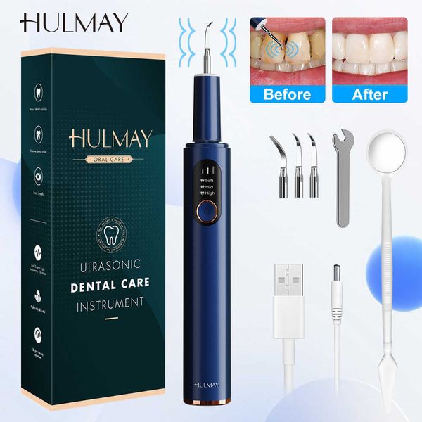 Image of Smart Remote Control HULMAY Ultrasonic Scaler For Dental Tartar Stain Remover Tooth Calculus Cleaner Teeth Deposit Plaque Sonic Removal G230523