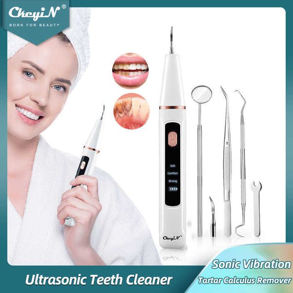 Image of Oral Irrigators CkeyiN Ultrasonic Teeth Cleaner Household Dental Scaler Teeth Tartar Stain Calculus Remover High-Frequency Sonic Plaque Cleaner G230523
