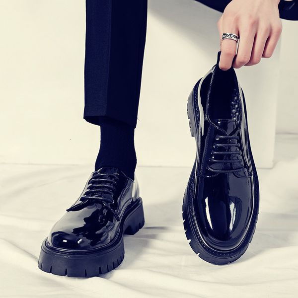dress shoes men's oxford shoes patent leather men's office formal laceup heightened black 230522
dress shoes men's oxford shoes patent leather men's office formal laceup heightened black 230522