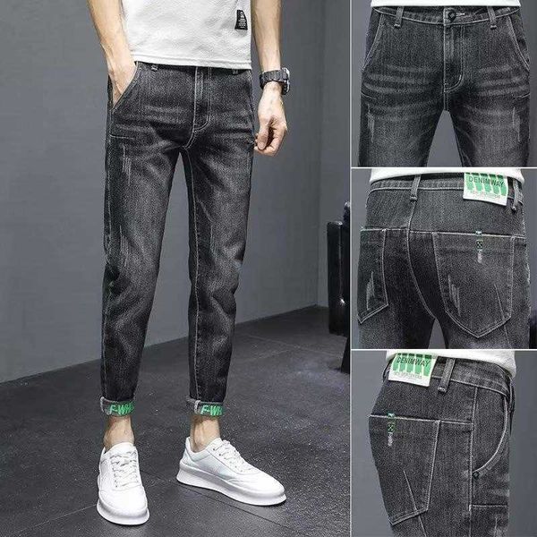 autumn trendy brand nine point jeans for men with slim fit and small feet for men with straight sleeves spring and autumn casual summer wash, Blue
autumn trendy brand nine point jeans for men with slim fit and small feet for men with straight sleeves spring and autumn casual summer wash, Blue