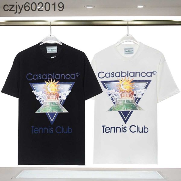 men's t-shirts early spring 2023 new casablanca short sleeve t-shirt and women's gold sun print top, White;black
men's t-shirts early spring 2023 new casablanca short sleeve t-shirt and women's gold sun print top, White;black