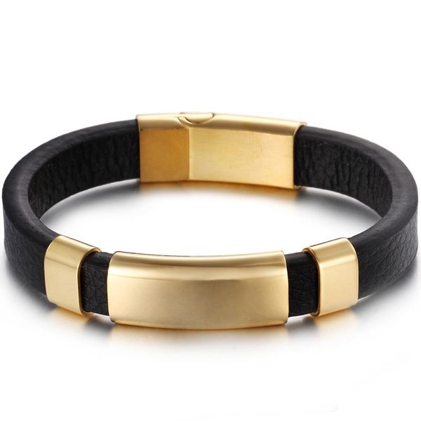 bangle cool cowhide wrap bangle bracelet men with magnet clasp gold color stainless steel genuine leather mens cuff bracelets 2020, Black
bangle cool cowhide wrap bangle bracelet men with magnet clasp gold color stainless steel genuine leather mens cuff bracelets 2020, Black