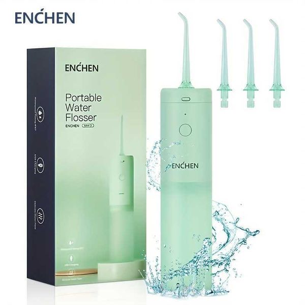 Image of Oral Irrigators ENCHEN Electric Water Flosser Mint3 Oral Irrigator Type-C 130ML Portable Dental Teeth Cleaner With 3 Modes IPX7L Waterproof G230523