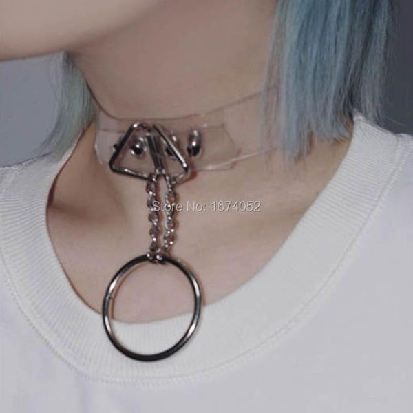 necklaces handmade punk gothic black pink vinyl choker transparent clear pvc chain hanging o round collar necklace, Silver
necklaces handmade punk gothic black pink vinyl choker transparent clear pvc chain hanging o round collar necklace, Silver