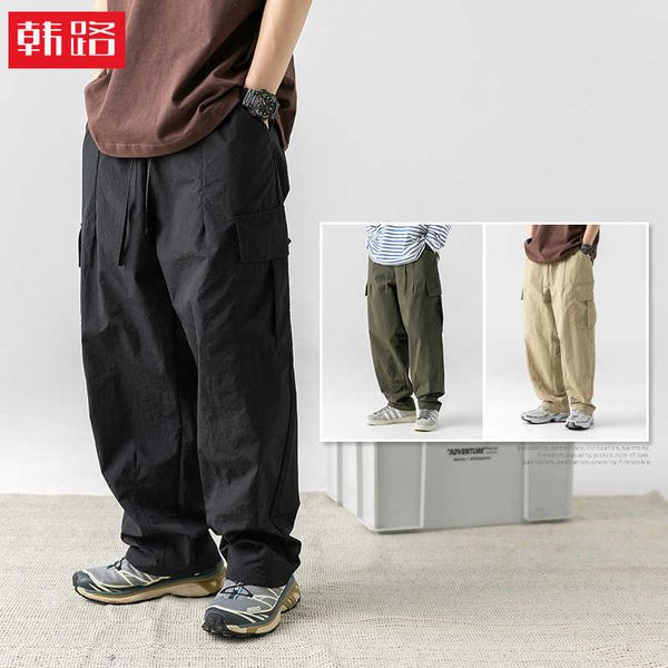 han lu men's pleated design cargo pants men's spring new outdoor loose three-dimensional pocket casual pants, Black
han lu men's pleated design cargo pants men's spring new outdoor loose three-dimensional pocket casual pants, Black
