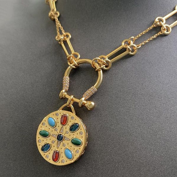 necklaces new roman exquisite design color cz stone pendant necklace gold color steampunk thick chain necklaces collar zk35, Silver
necklaces new roman exquisite design color cz stone pendant necklace gold color steampunk thick chain necklaces collar zk35, Silver