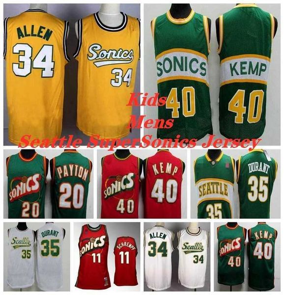 Seattle's Supersonics's 34 Allen jersey Men Kid Green Gary 20 Payton Shawn 40 Kemp Red Kevin 35 Durant Basketball J, As photo
Seattle's Supersonics's 34 Allen jersey Men Kid Green Gary 20 Payton Shawn 40 Kemp Red Kevin 35 Durant Basketball J, As photo