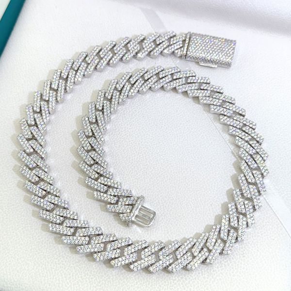 925 sterling silver vvs moissanite stones necklaces strings 24 inch length 15mm width diamonds cuba chain pass diamond test luxury necklaces, Black
925 sterling silver vvs moissanite stones necklaces strings 24 inch length 15mm width diamonds cuba chain pass diamond test luxury necklaces, Black