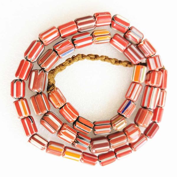 necklaces red strip barrel safron beads strand necklace nepal hand antiqued trade lampwork beads tnl368, Silver
necklaces red strip barrel safron beads strand necklace nepal hand antiqued trade lampwork beads tnl368, Silver
