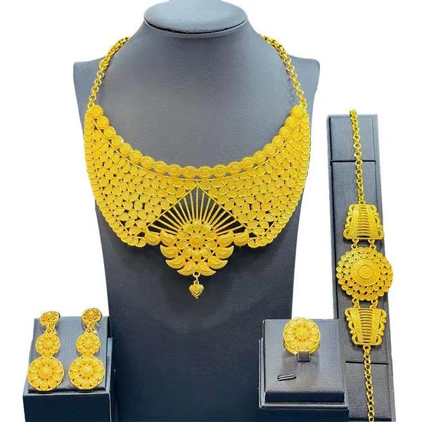 necklaces necklace sets for women dubai african golden jewelry set bride earrings rings indian nigerian wedding jewelery set gift, Silver
necklaces necklace sets for women dubai african golden jewelry set bride earrings rings indian nigerian wedding jewelery set gift, Silver