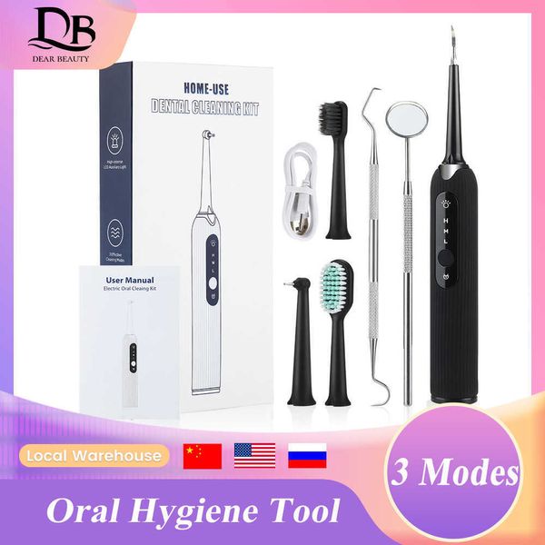 Image of Oral Irrigators Ultrasonic Tooth Cleaner Tartar Scraper Teeth Whitening Sonic Dental Cleaning Calculus Remover Plaque Oral Hygiene Mouth Shower G230523