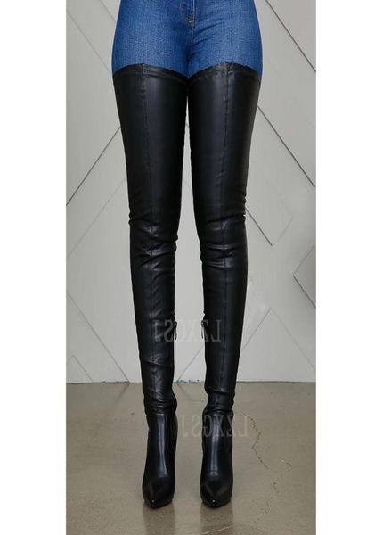 women thigh high boots pu leather black high heels ladies shoes pointed toe stiletto waterproof over the knee long boots9844166
women thigh high boots pu leather black high heels ladies shoes pointed toe stiletto waterproof over the knee long boots9844166